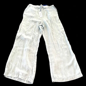 NWT Popsugar Womens Medium Blue Crop High Rise Wide Leg Pants 26” Lyocell New M